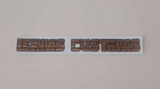 Lerms Customs Zebrano Wood Sticker 7.5"x 1"