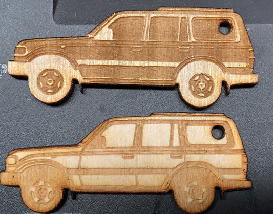 Toyota Landcruiser Wooden Keychain